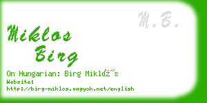 miklos birg business card